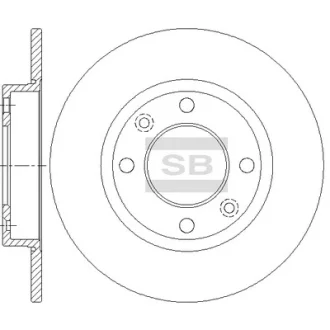 Диск гальмівний (кратно 2) задній Citroen C4 (04-) (D=246.7mm) HI-Q SANGSIN SD5008