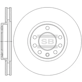 Диск гальмівний (кратно 2) передній (вентильований) Opel Astra G, H (D=279.8mm) HI-Q SANGSIN SD5110