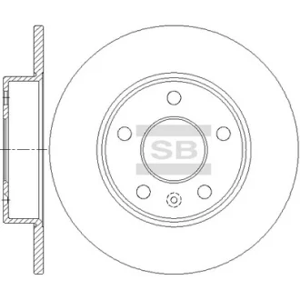 Диск гальмівний (кратно 2) задній Opel Astra G, H (D=264.0mm) HI-Q SANGSIN SD5113