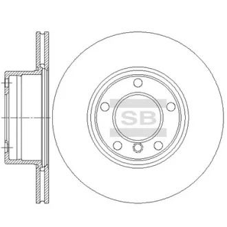 Диск гальмівний (кратно 2) передній (вентильований) BMW 5 E39 (-04) (D=295.8mm) HI-Q SANGSIN SD5203