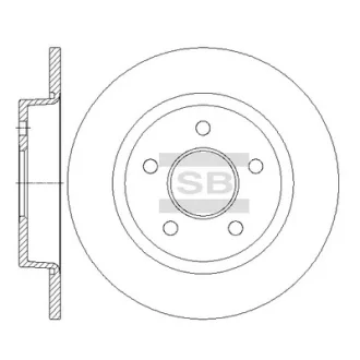 Диск гальмівний (кратно 2) задній Ford Focus C-MAX (03-) (D=264.8mm) HI-Q SANGSIN SD5307