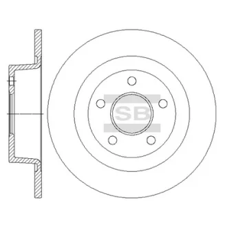 Диск гальмівний (кратно 2) задній Transit Connect (02-) (D=277.8mm) HI-Q SANGSIN SD5310