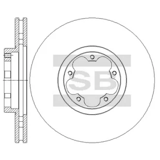 Диск гальмівний (кратно 2) передній (вентильований) Ford Transit RWD (06-) (D=300.0mm) HI-Q SANGSIN SD5311