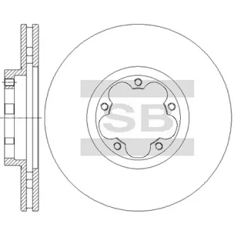 Диск гальмівний (кратно 2) передній (вентильований) Transit (06-) (D=300.0mm) HI-Q SANGSIN SD5312