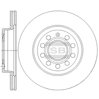 Диск гальмівний (кратно 2) передній (вентильований) Audi A3 (03-) (D=279.9mm) HI-Q SANGSIN SD5404