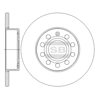 Диск гальмівний (кратно 2) задній Audi A3 (06-) (D=259.8mm) HI-Q SANGSIN SD5407