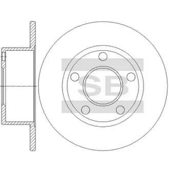Диск гальмівний (кратно 2) задній Audi A6 (-05) (D=244.4mm) HI-Q SANGSIN SD5442