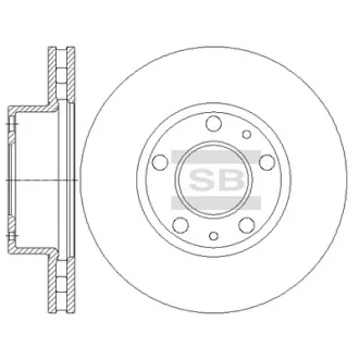 Диск гальмівний (кратно 2) передній (вентильований) Fiat Ducato (06-) (D=279.7mm) HI-Q SANGSIN SD5506