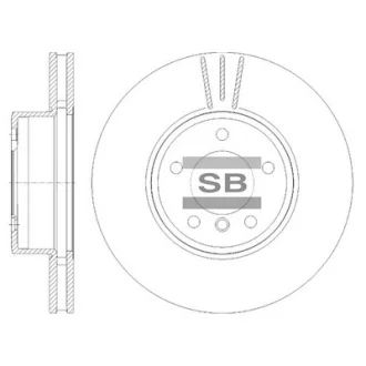 Диск гальмівний (кратно 2) передній (вентильований) BMW 5 E60 HI-Q SANGSIN SD5651