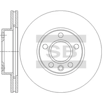 Диск гальмівний (кратно 2) передній (вентильований) VW Caravelle IV (D=279.7mm) HI-Q SANGSIN SD5714