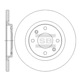 Диск гальмівний (кратно 2) передній Citroen C-Elysee (12-) (D=266.0mm) HI-Q SANGSIN SD6004