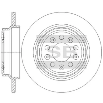 Диск гальмівний (кратно 2) задній Volvo S60 (-10) (D=288.0mm) HI-Q SANGSIN SD6104