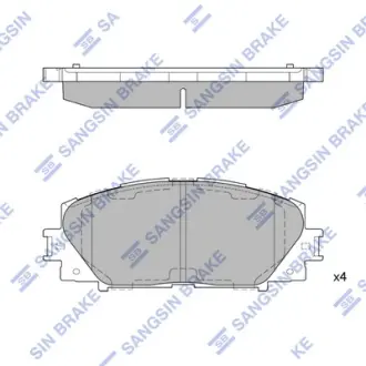 Колодки гальмівні дискові (комплект 4 шт) SANGSIN SP1377A