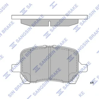 Колодки гальмівні передні Chevrolet Malibu (-08), Cobalt (-08) HI-Q SANGSIN SP1444