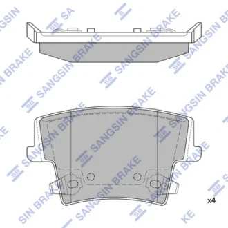 Колодки гальмівні задні (дискові) Chrysler 300 (11-), Dodge Charger (11-) HI-Q SANGSIN SP1508