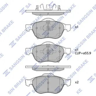 Колодки гальмівні передні Toyota Avensis (-09) HI-Q SANGSIN SP1574