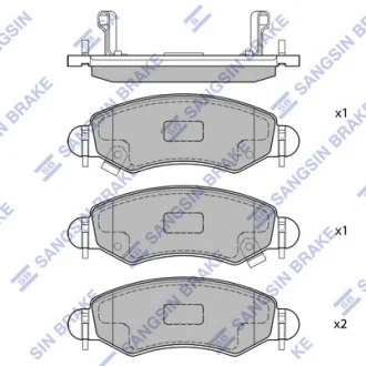 Колодки гальмівні передні Opel Agila (A) (-07), Subaru Justy III (G3X) (-07), Suzuki Ignis II (03-) HI-Q SANGSIN SP1601