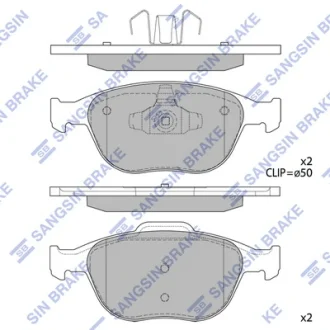 Колодки гальмівні передні Ford Focus (02-), Transit Connect (10-) HI-Q SANGSIN SP1623