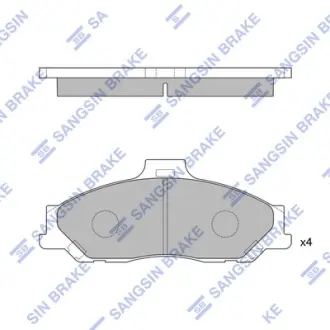 Колодки гальмівні дискові (комплект 4 шт) SANGSIN SP1628