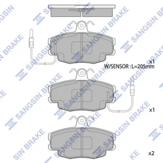 Колодки гальмівні передні Renault Clio I  HI-Q SANGSIN SP1668
