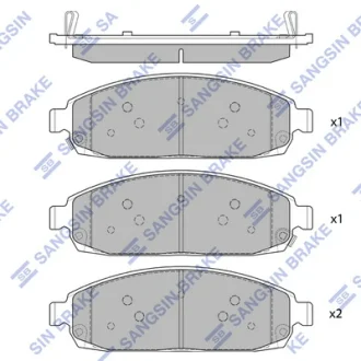 Колодки гальмівні передні Jeep Grand Cherokee (05-) HI-Q SANGSIN SP1676