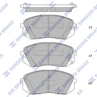 Колодки гальмівні передні Hyundai Sonata (LF) 17INCH (14-) HI-Q SANGSIN SP1683