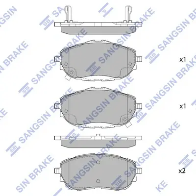 Колодки гальмівні передні Toyota Auris (NZE18) (12-), Corolla (NZE16) (12-) HI-Q SANGSIN SP1700A (фото 1)