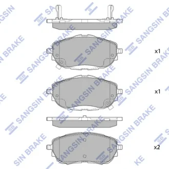 Колодки гальмівні передні Toyota Auris (NZE18) (12-), Corolla (NZE16) (12-)  HI-Q SANGSIN SP1700A