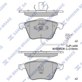 Колодки гальмівні передні Audi A6 (4B2,C5) (-05) HI-Q SANGSIN SP1705