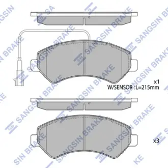 Комплект гальмівних колодок SANGSIN SP1716A