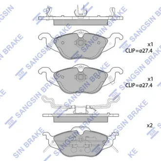 Колодки гальмівні передні Opel Astra G (-04) HI-Q SANGSIN SP1738