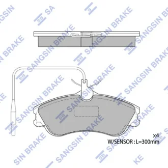 Колодки гальмівні передні Citroen Berlingo (MF) (-02), Xsara (-00), Peugeot 306 (-02), Partner (-08) HI-Q SANGSIN SP1743