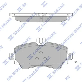 Колодки тормозные передние BENZ A-CLASS (W168) (-04) SANGSIN SP1744