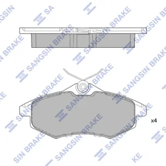 Колодки гальмівні передні (p/spring 4шт) Citroen C2 (JM) (03-), C3 I (FC) (02-) HI-Q SANGSIN SP1747