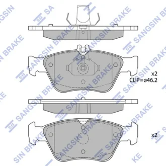 Колодки гальмівні передні MB C-CLASS (W202) (-00), E-CLASS (W210) (-02) HI-Q SANGSIN SP1755
