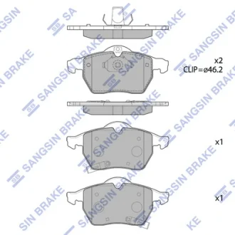 Колодки гальмівні передні Opel Astra G (-05), Zafira (02-), SAAB 9-3 (YS3E) (97-) HI-Q SANGSIN SP1757