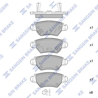 Колодки гальмівні задні (дискові) Opel Zafira (-05), Astra G (-05) HI-Q SANGSIN SP1759