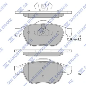 Колодки гальмівні передні Renault Megane II (05-), Scenic II, III (05-) HI-Q SANGSIN SP1802