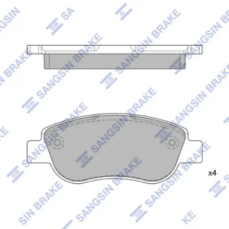Колодки гальмівні передні Renault Megane II (05-), Scenic II (05-) HI-Q SANGSIN SP1808