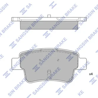 Колодки гальмівні задні (дискові) Fiat Punto (05-), Opel Corsa D (07-) HI-Q SANGSIN SP1809
