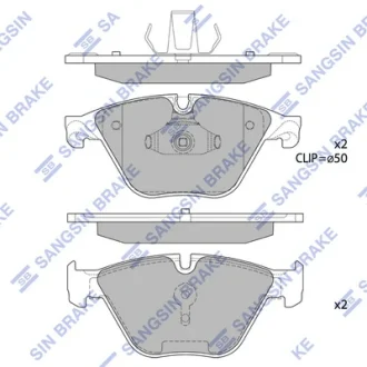 Колодки гальмівні передні BMW 5 (F07, F10, F18) (10-), 6 (F12, F13) (11-), 7 (F01,F02,F03,F04) (11-) HI-Q SANGSIN SP1821