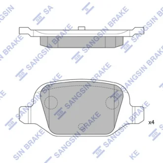 Колодки тормозные задние Fiat Panda (10-), 500C (312) (09-) SANGSIN SP1823
