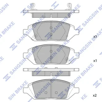 Колодки гальмівні передні Chevrolet Spark 13INCH (15-) HI-Q SANGSIN SP1836