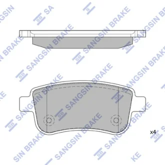 Колодки гальмівні задні (дискові) Renault Fluence (10-), Megane III (09-), Scenic III (09-) HI-Q SANGSIN SP1839