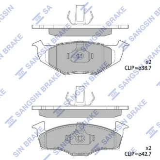 Колодки гальмівні передні Skoda Fabia (07-), VW Fox (05-), Polo (-99) HI-Q SANGSIN SP1857
