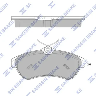 Колодки гальмівні передні Citroen C2 (03-), C3 (09-) HI-Q SANGSIN SP1866