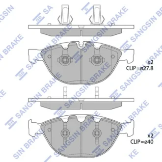 Колодки тормозные передние BMW 5 (E60, E61) (05-), 6 (E63) (06-), 7 (E65, E66, E SANGSIN SP1869