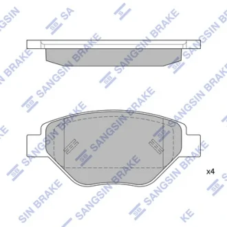 Колодки гальмівні передні Renault Megane II (03-) HI-Q SANGSIN SP1872