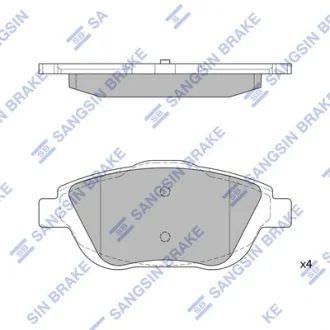 Колодки тормозные передние Citroen C3 (09-), DS3 (13-), Peugeot 2008 (13-) SANGSIN SP1880