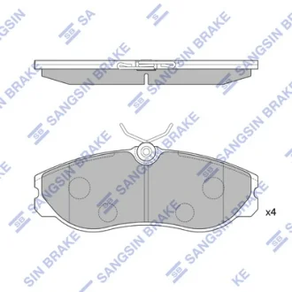 Колодки гальмівні передні Ford Maverick (UDS,UNS) (-98), Nissan Terrano II (R20) (-02) HI-Q SANGSIN SP1887